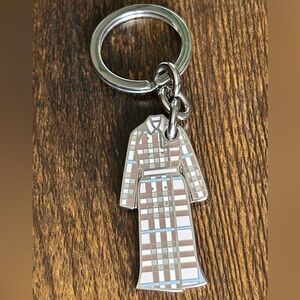 Burberry Vintage Nova Check Plaid Trench Coat Keychain
